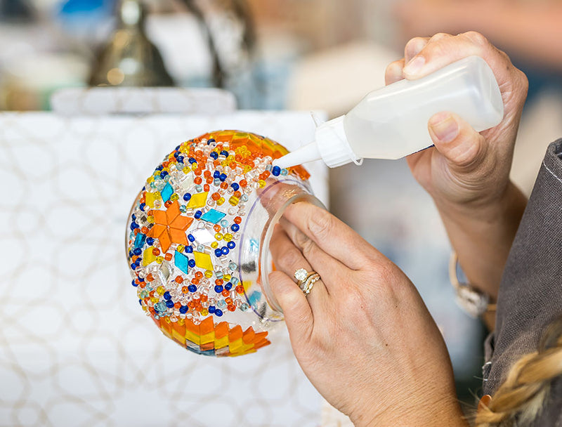 turkish mosaic lamp beads application