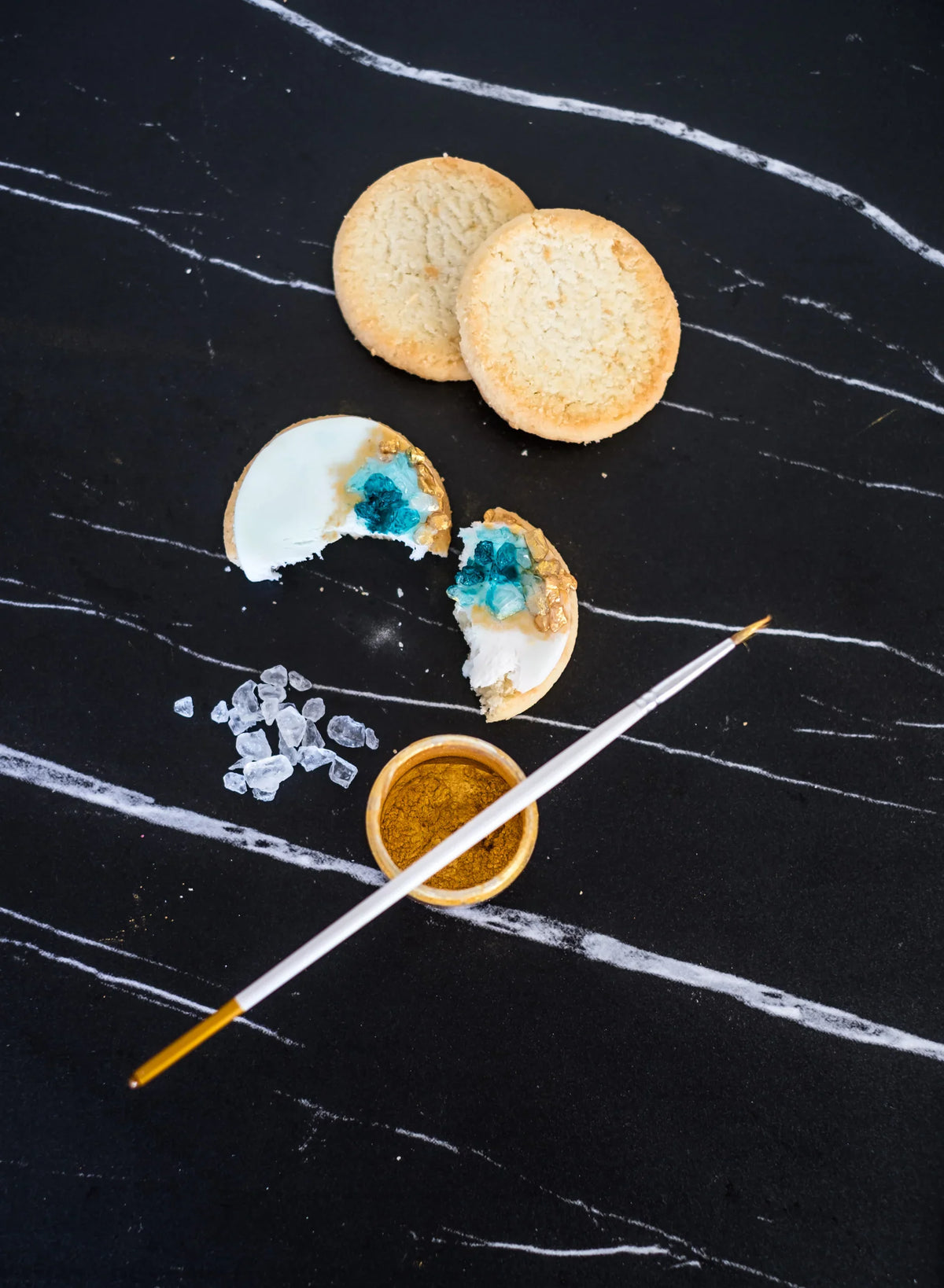 Virtual baking class for team building, geode crystal cookies edible art - KraftStories