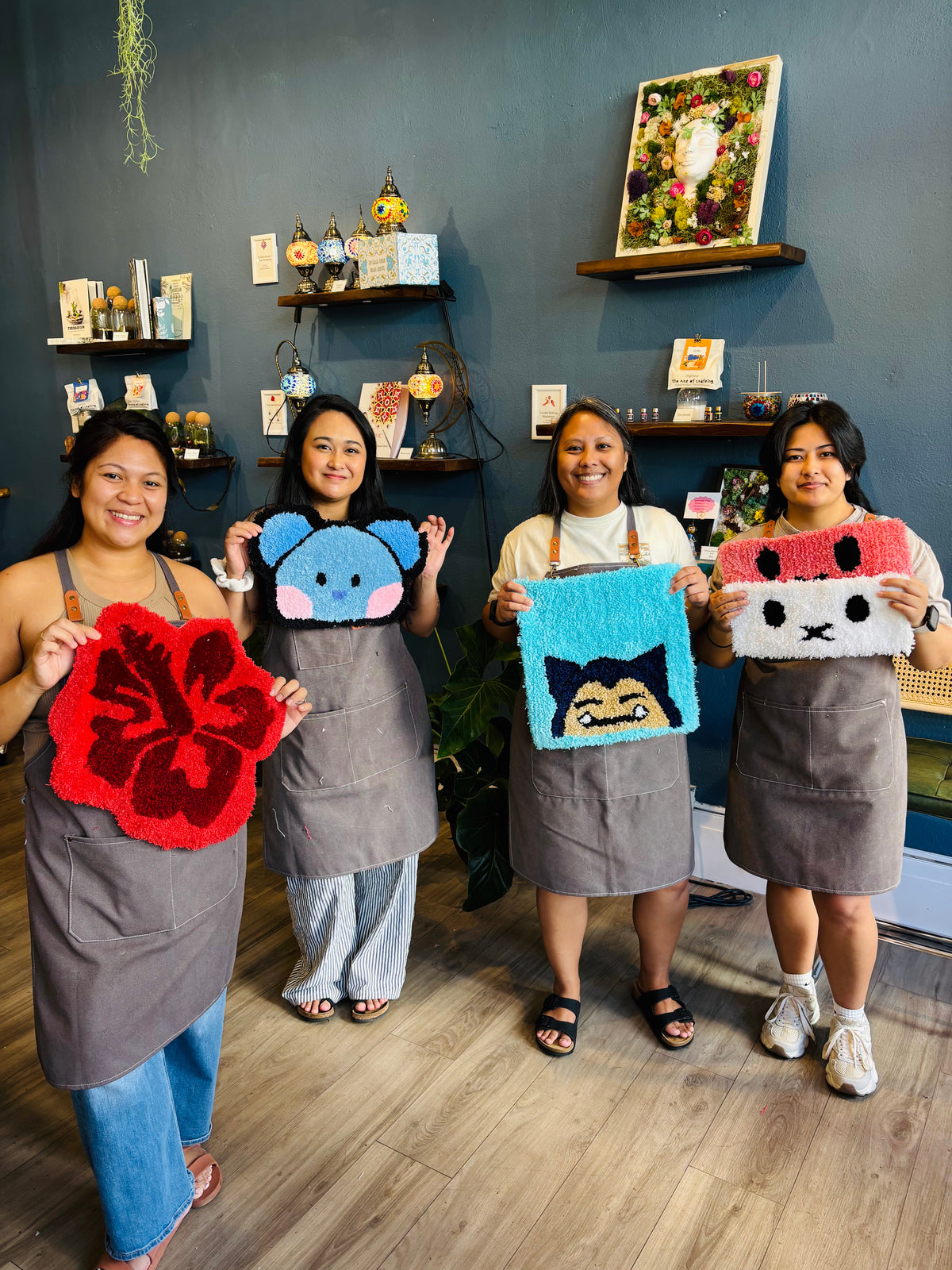 Arts & Craft Class, birthday party activity, date, team building, Custom Rug Tufting Workshop in Honolulu - KraftStories