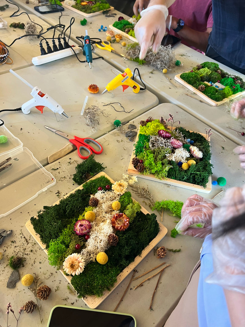 Arts & Craft Class New York, birthday activity, date idea nyc, team building NYC, Create Moss Wall Art - KraftStories