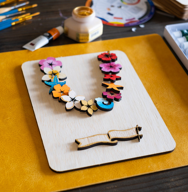 Lei Workshop, Hawaiian Craft Workshop, Quick Hawaiian Activity, Birthday Activity, Wooden Lei Making Class in Honolulu