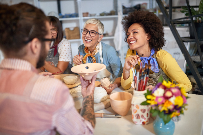 Team members feeling proud of their new shared office space.