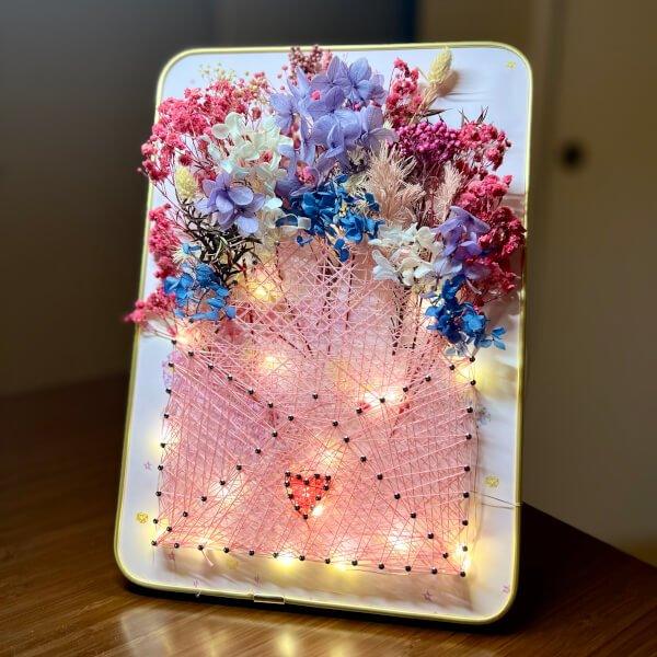 Arts & Craft Class, birthday party activity, date, team building, Make String Art with Lights - KraftStories