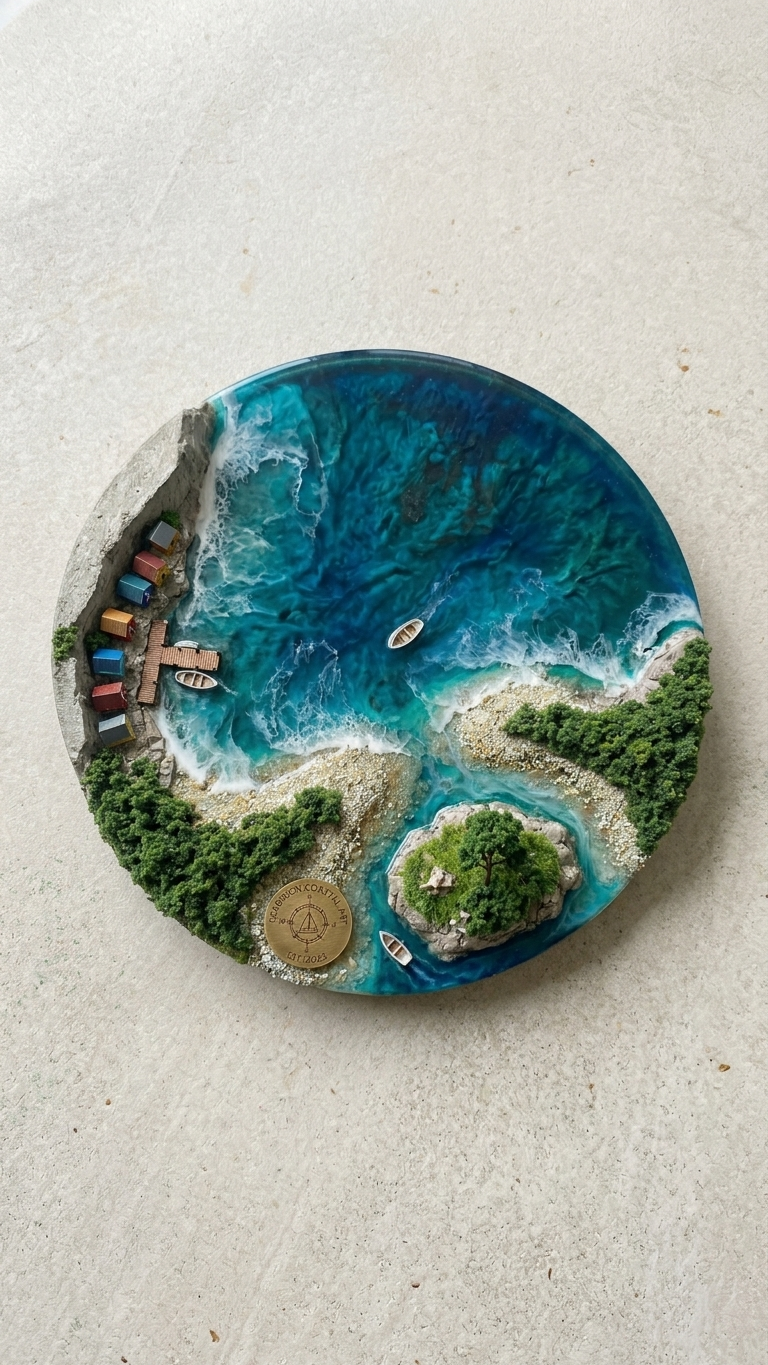 Virtual team building event, Ocean Resin Art Workshop - KraftStories