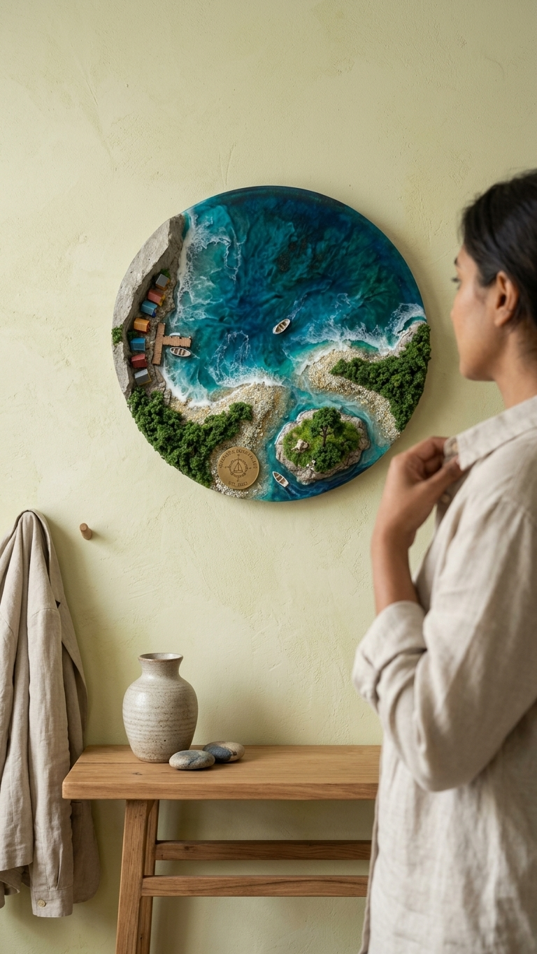 Virtual team building event, Ocean Resin Art Workshop - KraftStories