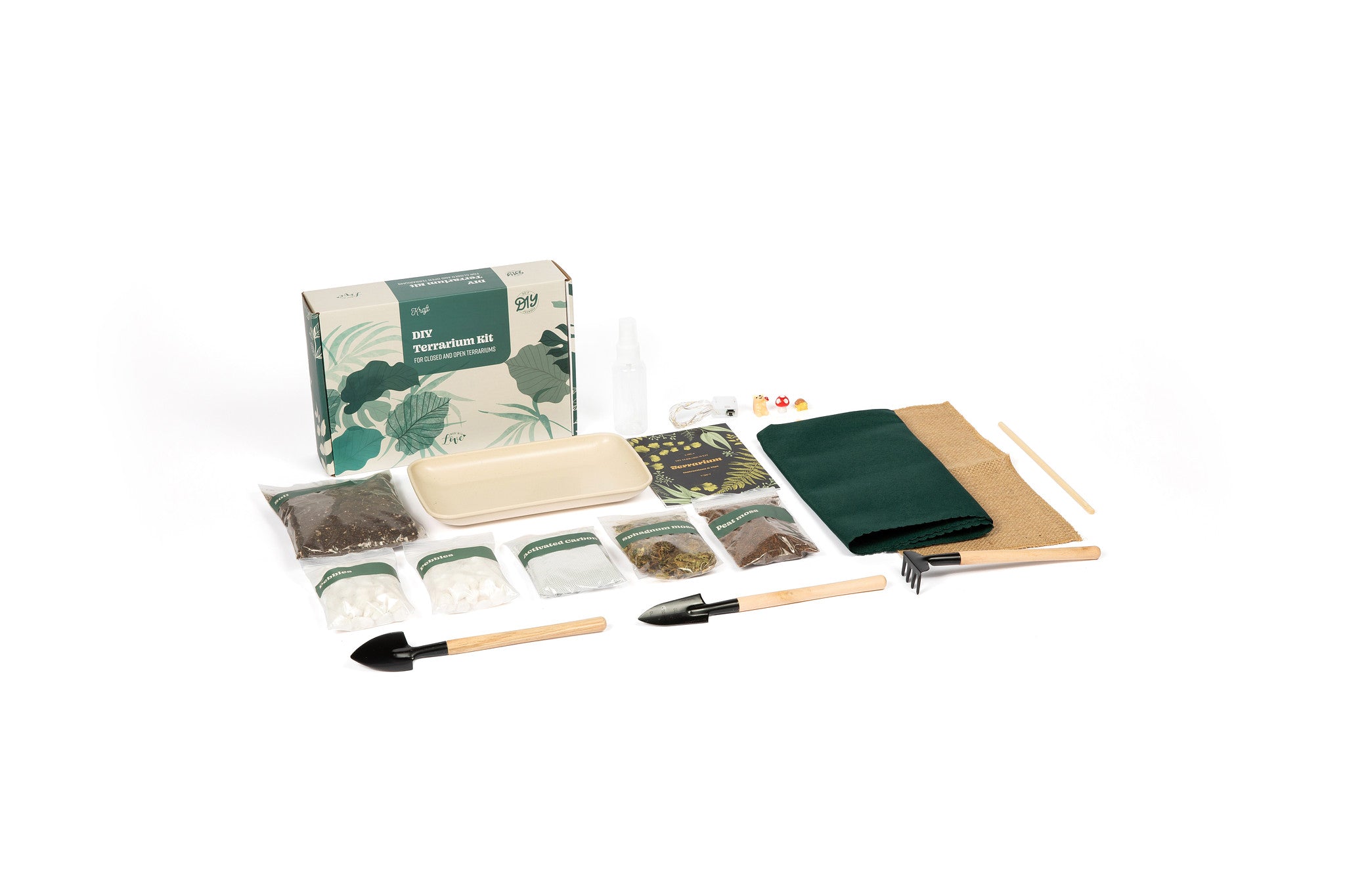 Terrarium kaing kit, self sustaining terrarium kit, DIY Terrarium Kit - KraftStories