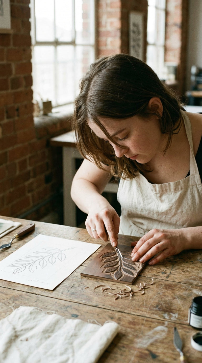young woman sitting alone at a worn wooden table