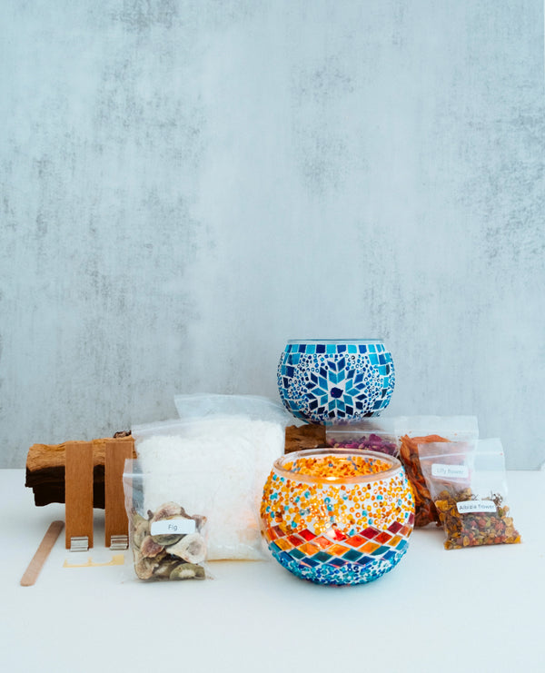 Candle Making Kit with Turkish Mosaic Candle Holders hover