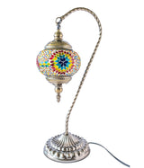 Colorful Turkish mosaic lamp with intricate patterns, ideal for a cozy and vibrant home decor.