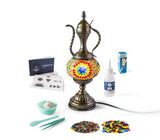 Colorful DIY Aladdin Turkish Mosaic Lamp Kit - Craft supplies for vibrant home decor, wholesale available.