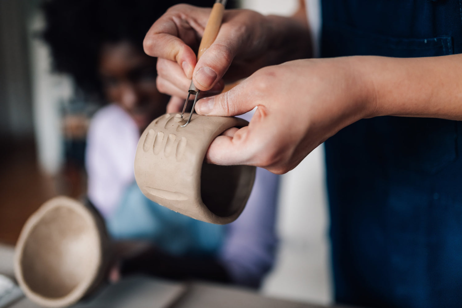 Adding texture and detail to an air-dry clay piece