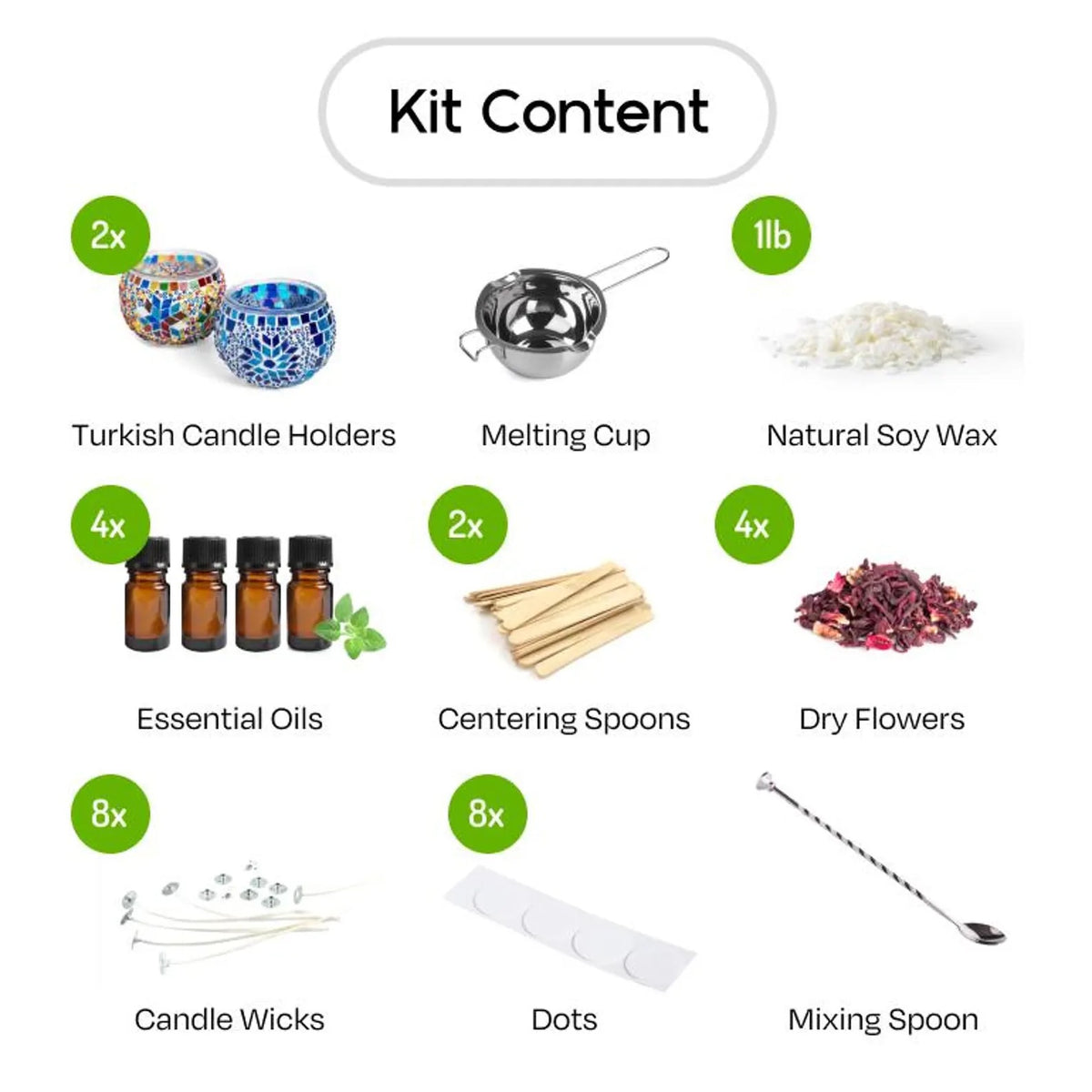 Candle Making Kit with Turkish Mosaic Candle Holders - KraftStories