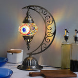 Colorful Turkish mosaic lamp with intricate design on a decorative metal stand, Wholesale Turkish Mosaic Lamp Kits | DIY Craft Supplies