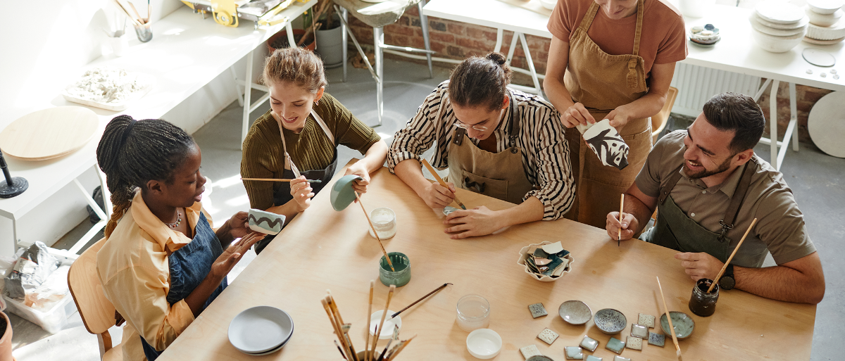 Creative team building workshops for unique office warming experiences.