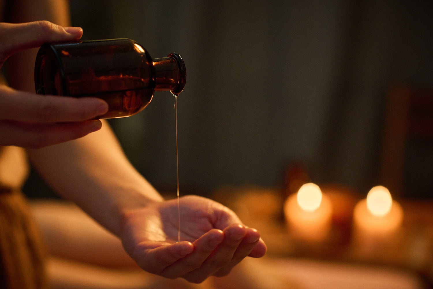 Blending a custom perfume from essential oils