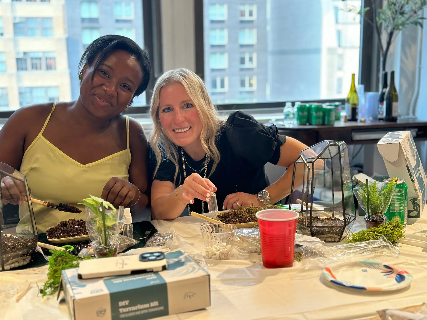 Arts & Craft Class NYC, birthday activity, date idea, team building New York, Wine & Terrarium Making Night - KraftStories