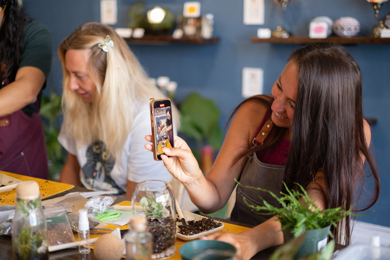 Arts & Craft Class New York, birthday, date idea, team building NYC, Self-Sustaining Terrarium Workshop - KraftStories