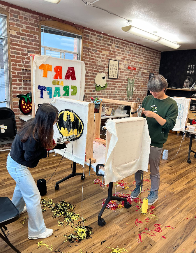 tufting team building events with complete materials provided