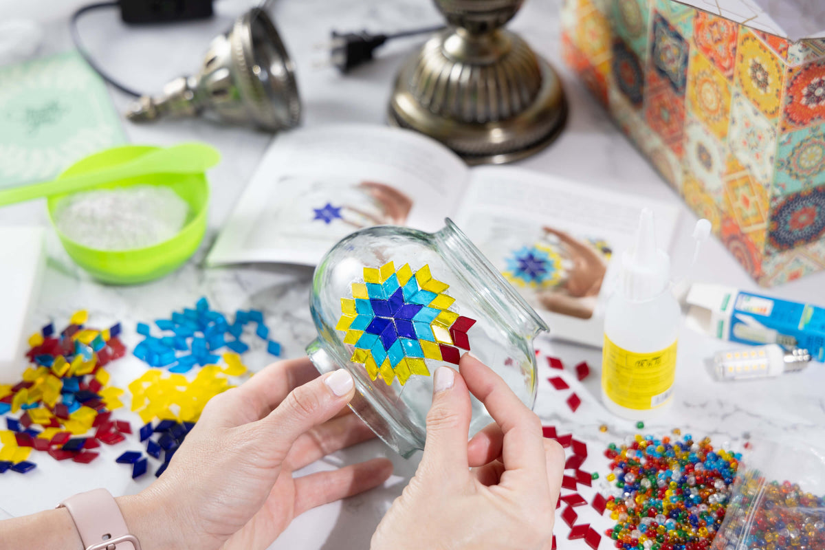 Turkish mosaic lamp making process
