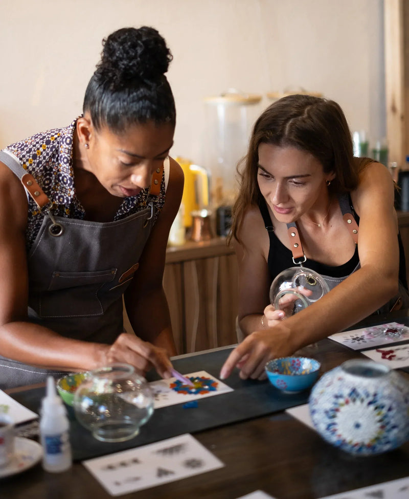 Team Building event, date idea, anniversary idea NYC, Make a Traditional Turkish Mosaic Lamp workshop New York