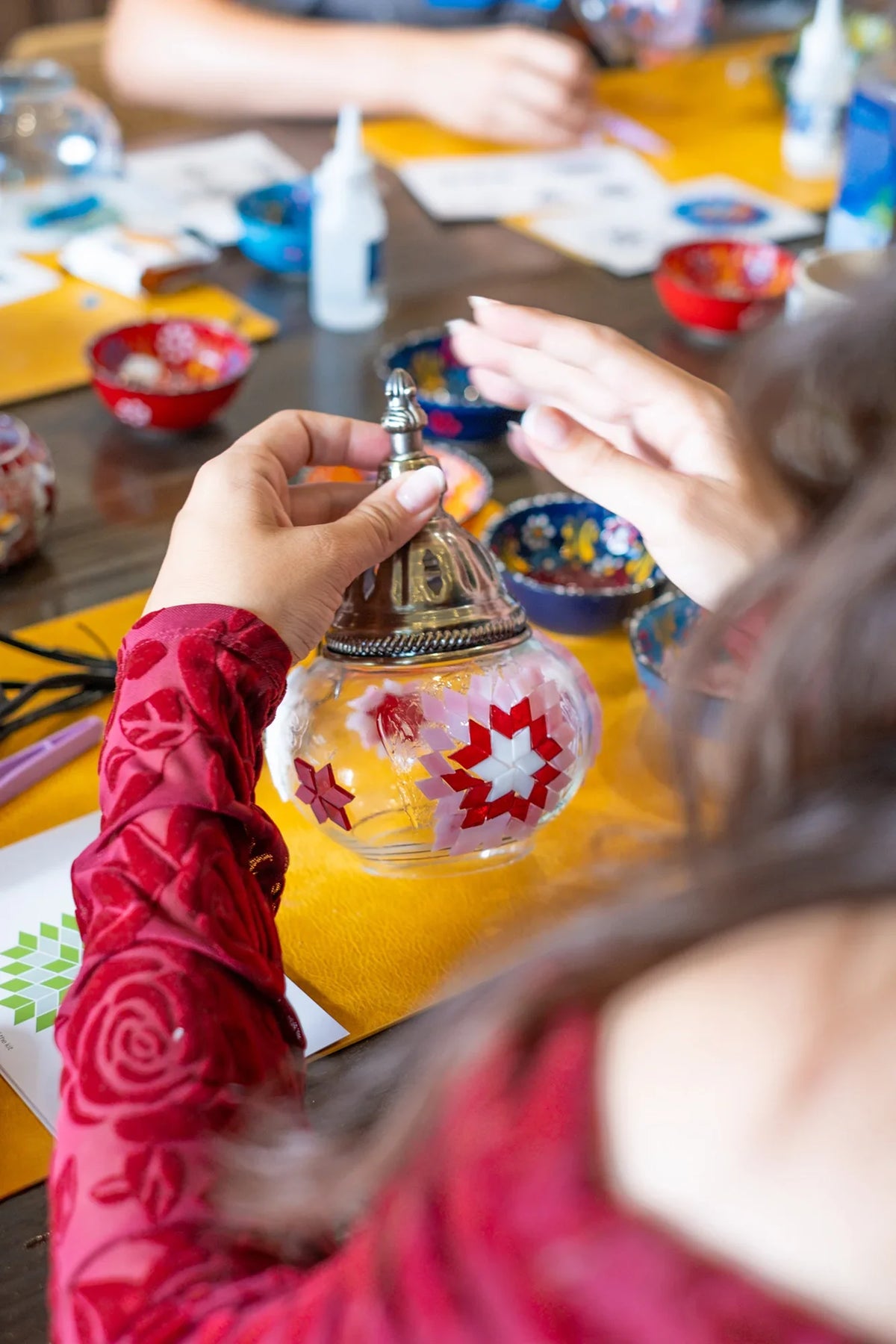 Arts & Craft Class, birthday party activity, date, team building, Turkish Mosaic Lamp Workshop Honolulu - KraftStories