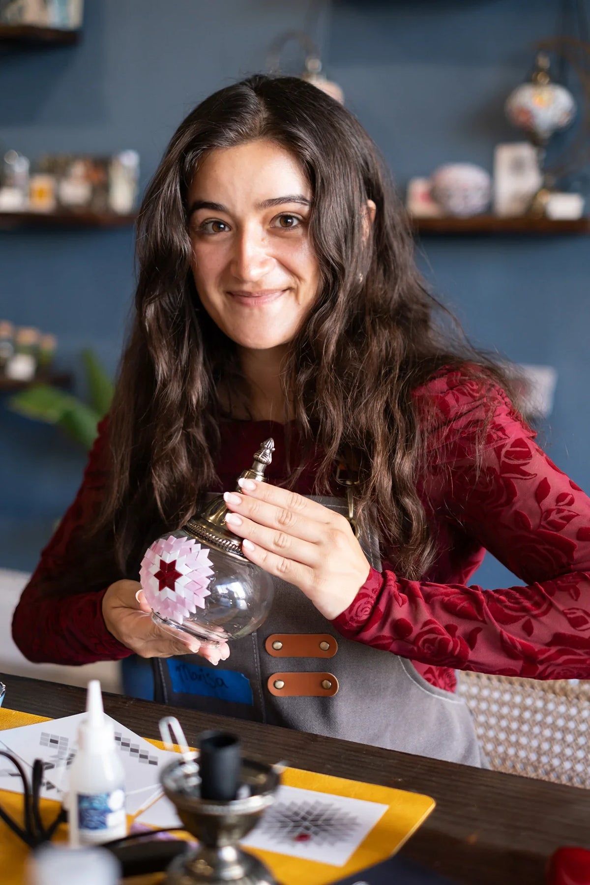 Arts & Craft Class, birthday party activity, date, team building, Turkish Mosaic Lamp Workshop Honolulu - KraftStories