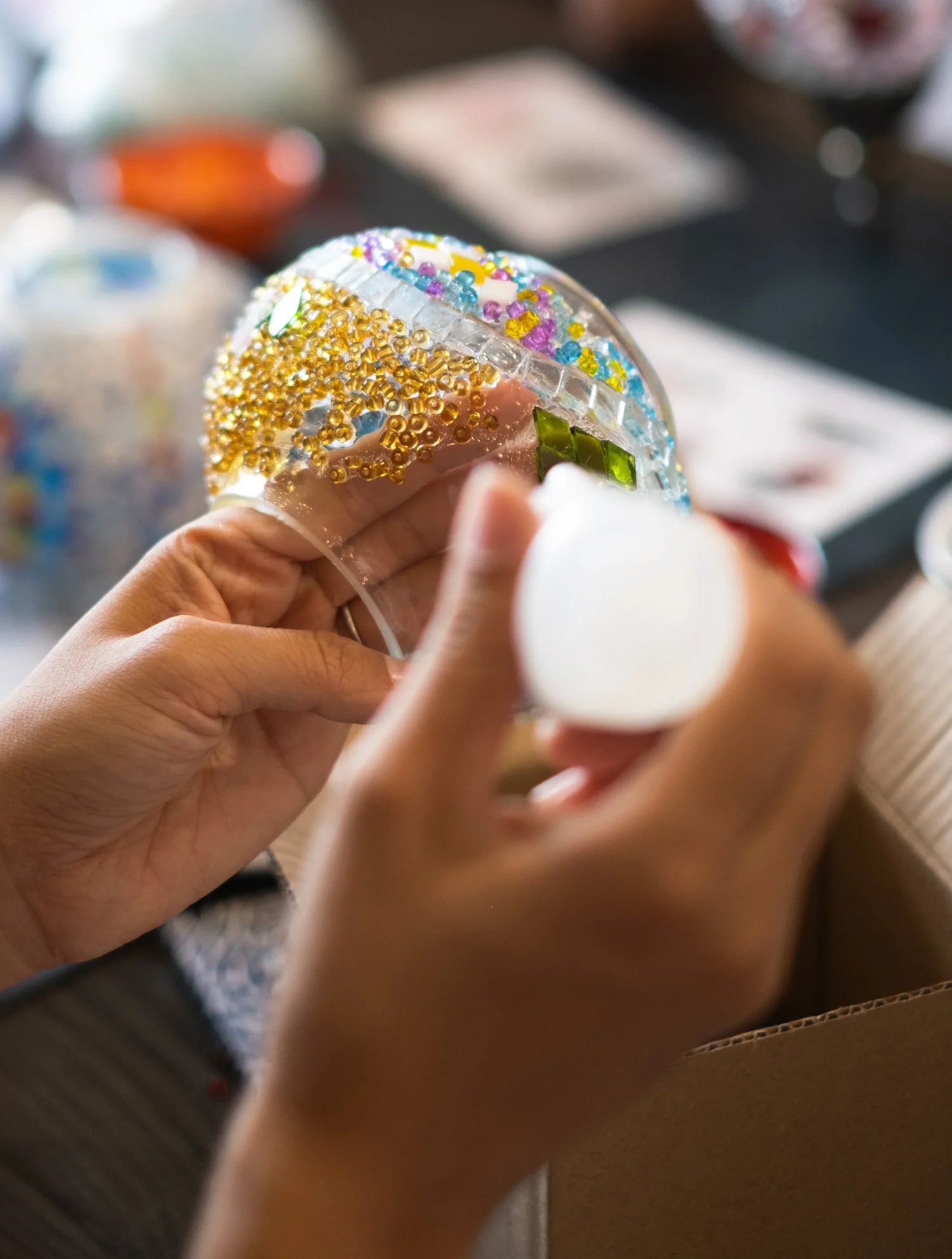 Arts & Craft Class, birthday party activity, date, team building, Turkish Mosaic Lamp Workshop Honolulu - KraftStories