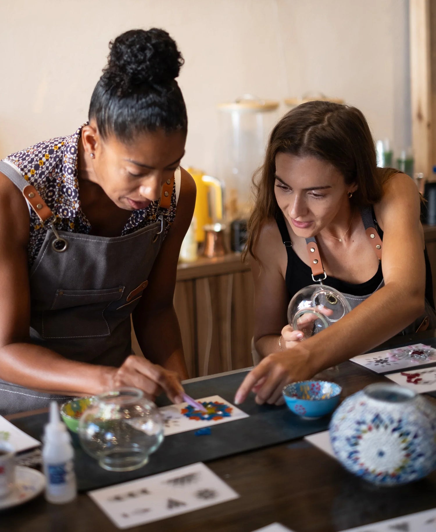 Arts & Craft Class, birthday party activity, date, team building, Turkish Mosaic Lamp Workshop Honolulu - KraftStories