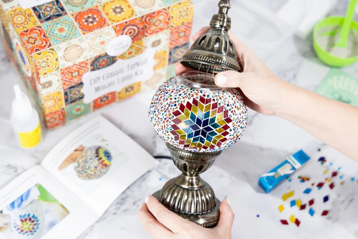 Arts and craft kits, hobby kits, unique kits, Turkish Table Mosaic Lamp Kit - KraftStories
