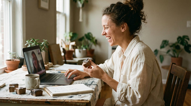 block printing virtual workshop at kraftstories