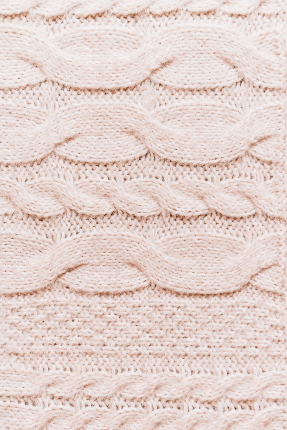 Close-up of chunky knitted wool fabric