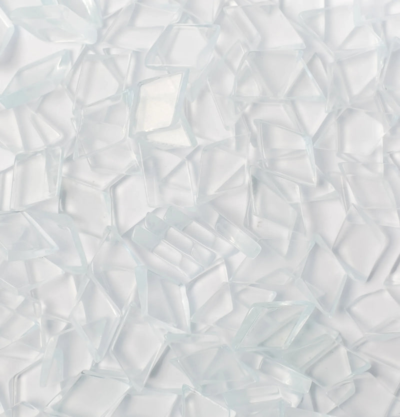Clear Glass Mosaic Tiles for Crafts | Diamond Shape