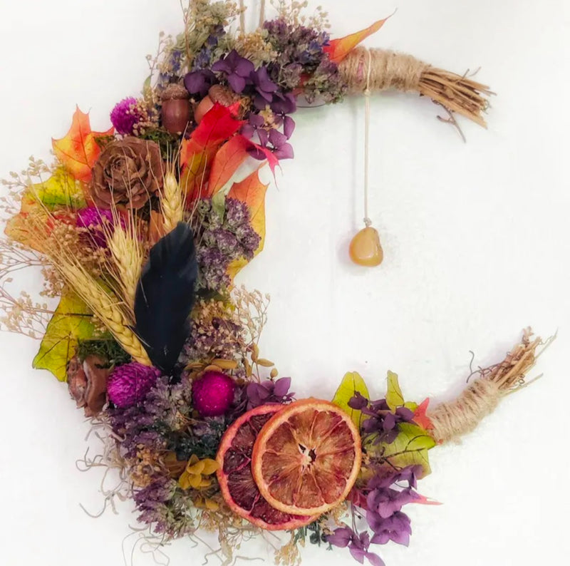 Dried Flower Crescent Moon Wreath Workshop