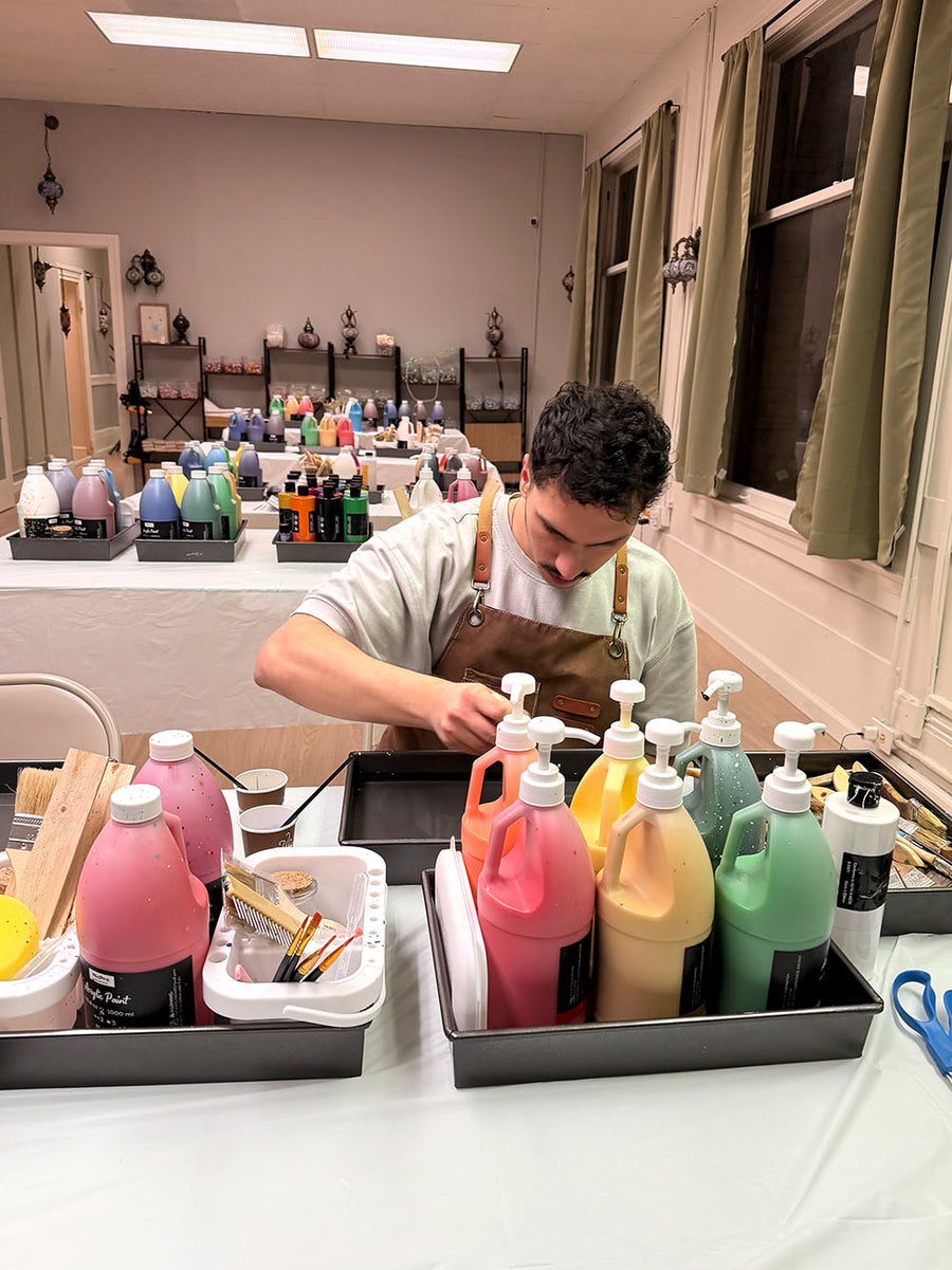 The marbling station