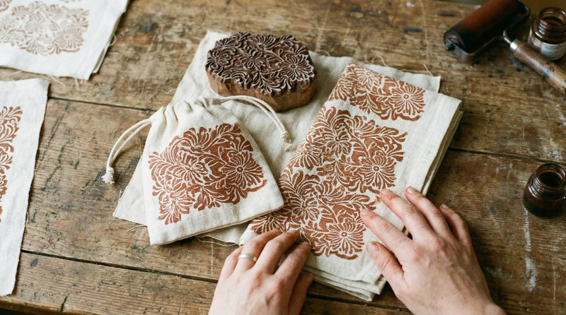 finished block printing craft