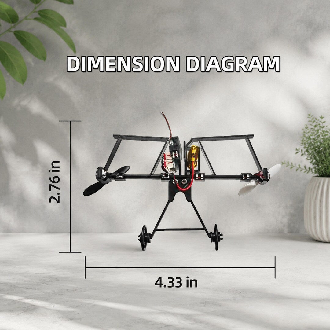 Dual-motor power module frame with landing gear dimensions