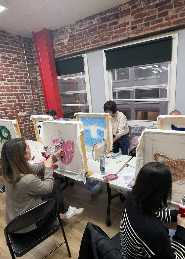 Kraft Stories tufting workshop group format