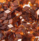 Light Brown Glass Mosaic Tiles for Crafts | Diamond Shape