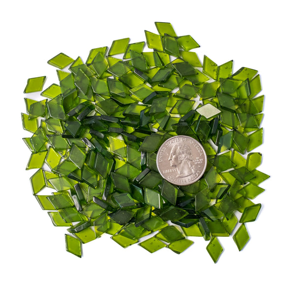Light Green Glass Mosaic Tiles for Crafts | Diamond Shape hover
