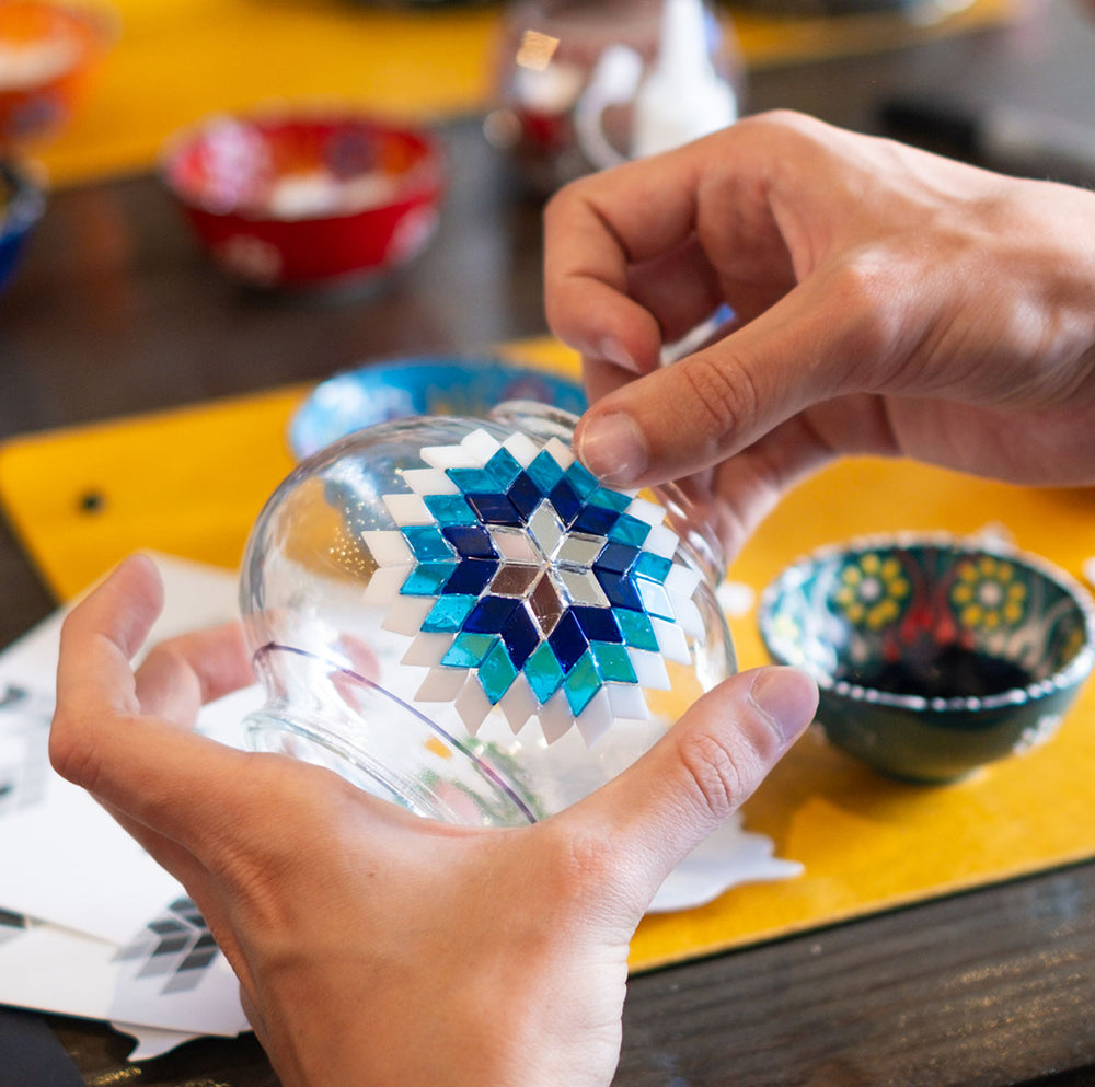 turkish mosaic lamp making with glass tiles