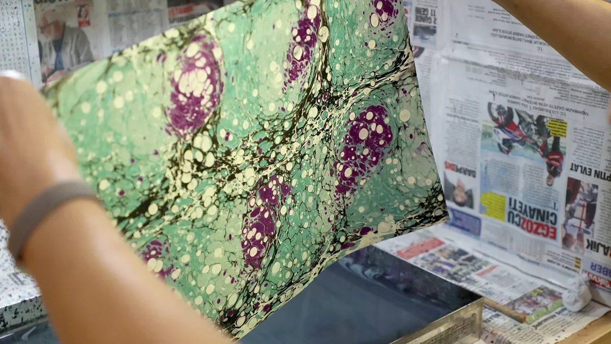 Ebru Turkish paper marbling — live virtual workshop
