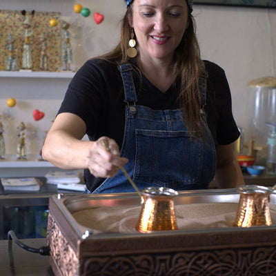 Coffee brewed in hot sand, as it has been for centuries