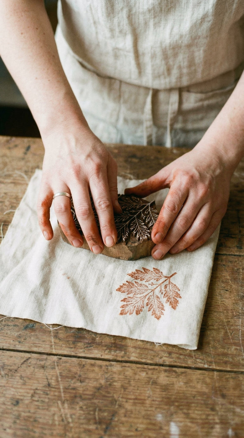 slow tactile block printing process