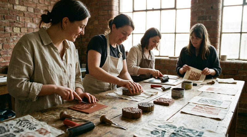 team collaborative block printing experience