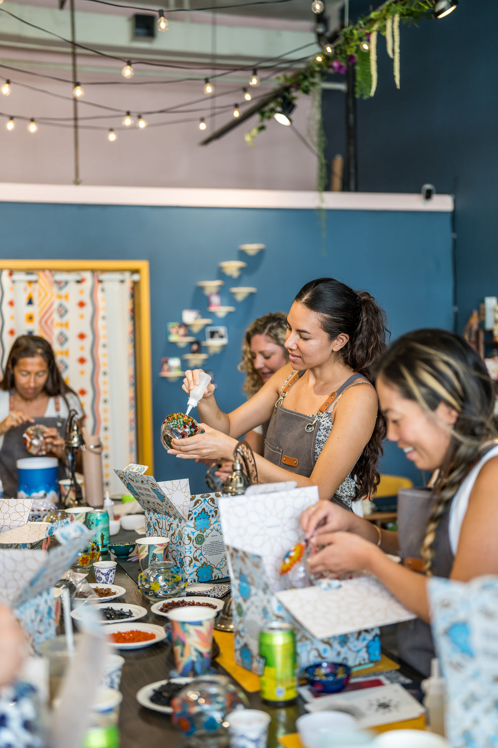 Turkish lamps class inside the KraftStories LA studio