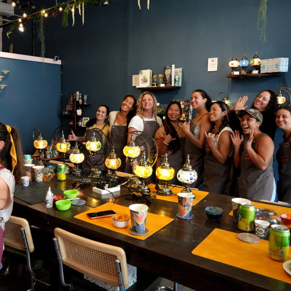 Turkish mosaic lamp keepsake crafts for customers at Kraft Stories