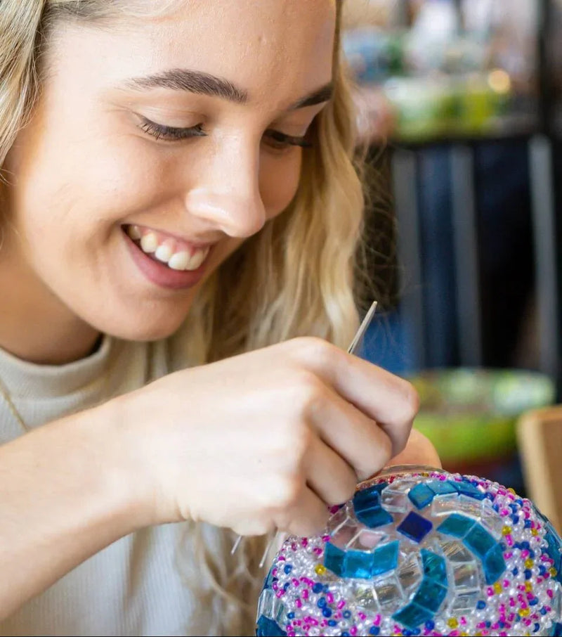 onsite Turkish mosaic lamp workshop