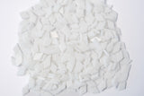 White glass mosaic tiles for crafts in diamond shape.