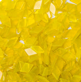 Yellow diamond shaped mosaic tiles.